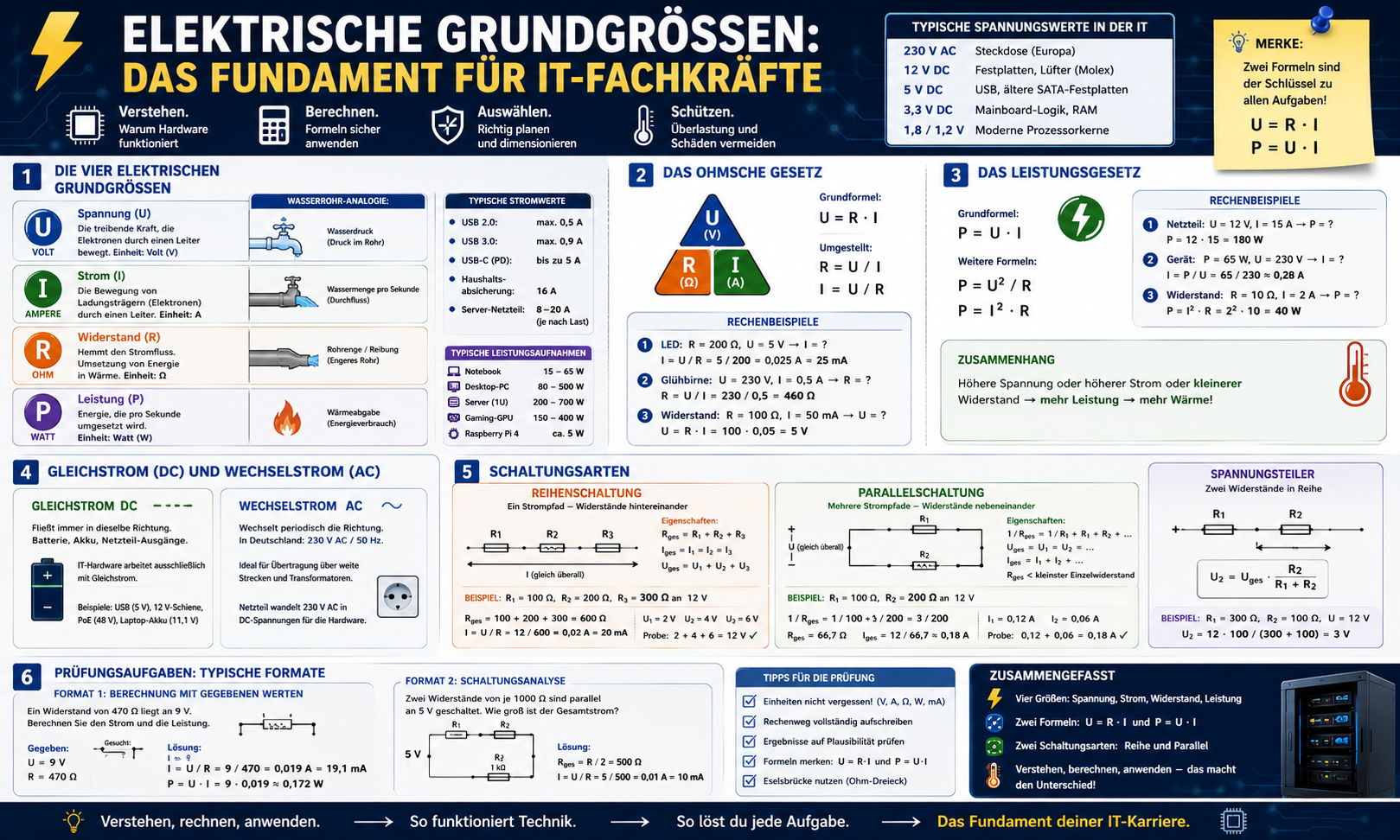Elektrische Grundgrößen: Das Fundament für IT-Fachkräfte